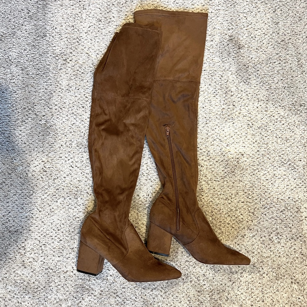Brown suede boots- size 8 1/2